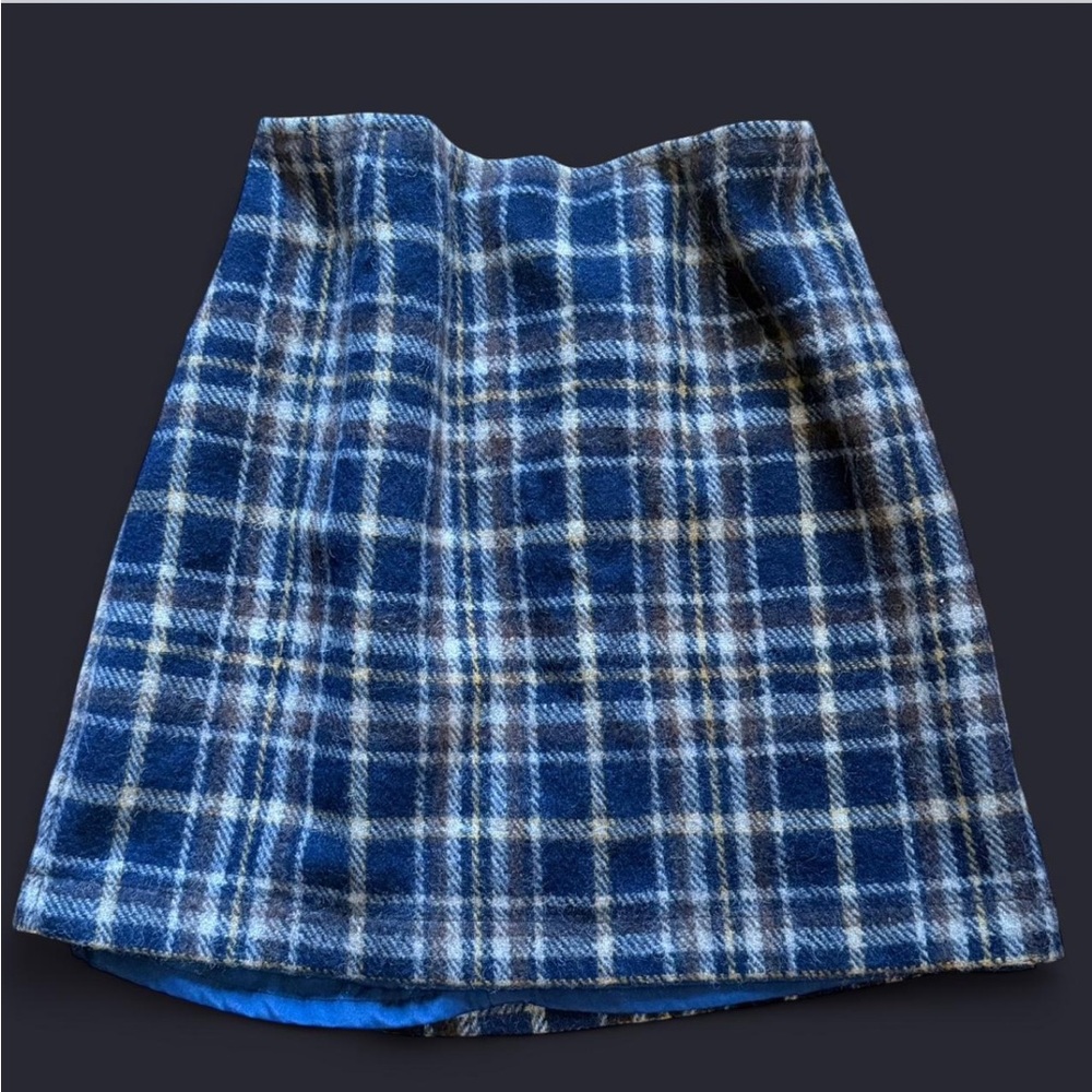 Thrifted Fargo Brown, Black Plaid Mini Skirt